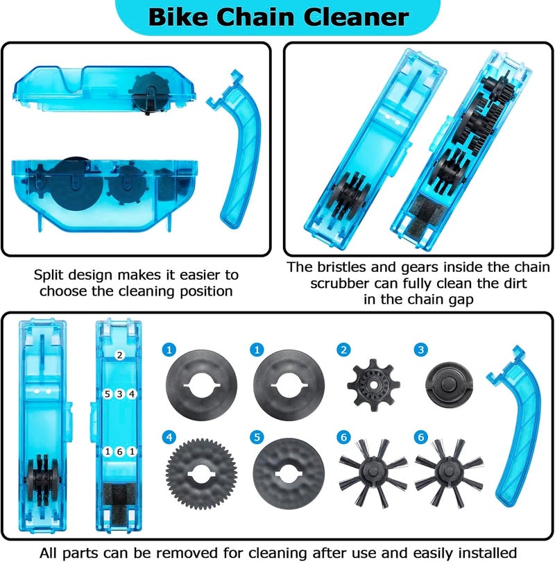 focopot Bike Cleaning Kit Including Bicycle Chain Cleaner Degreaser,Cycling Chain Lube,Cleaner Brush Tool,Scrubber,Suitable for Mountain/MTB,Ebike,Road Bike and Trail Bikes - Image 5